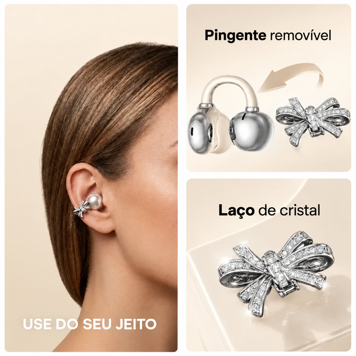 BellaSound™ — Fone de Ouvido com Design de Joia