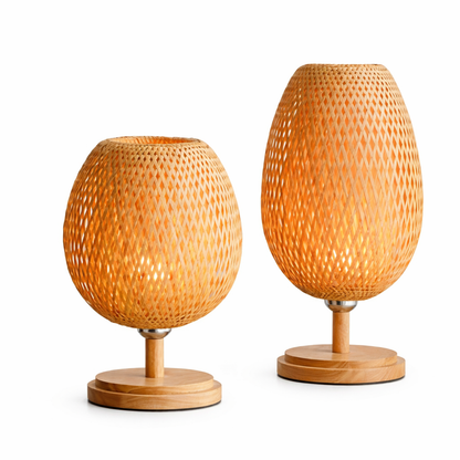 Luminária Artesanal de Mesa em Bambu - BambooLuz Zen
