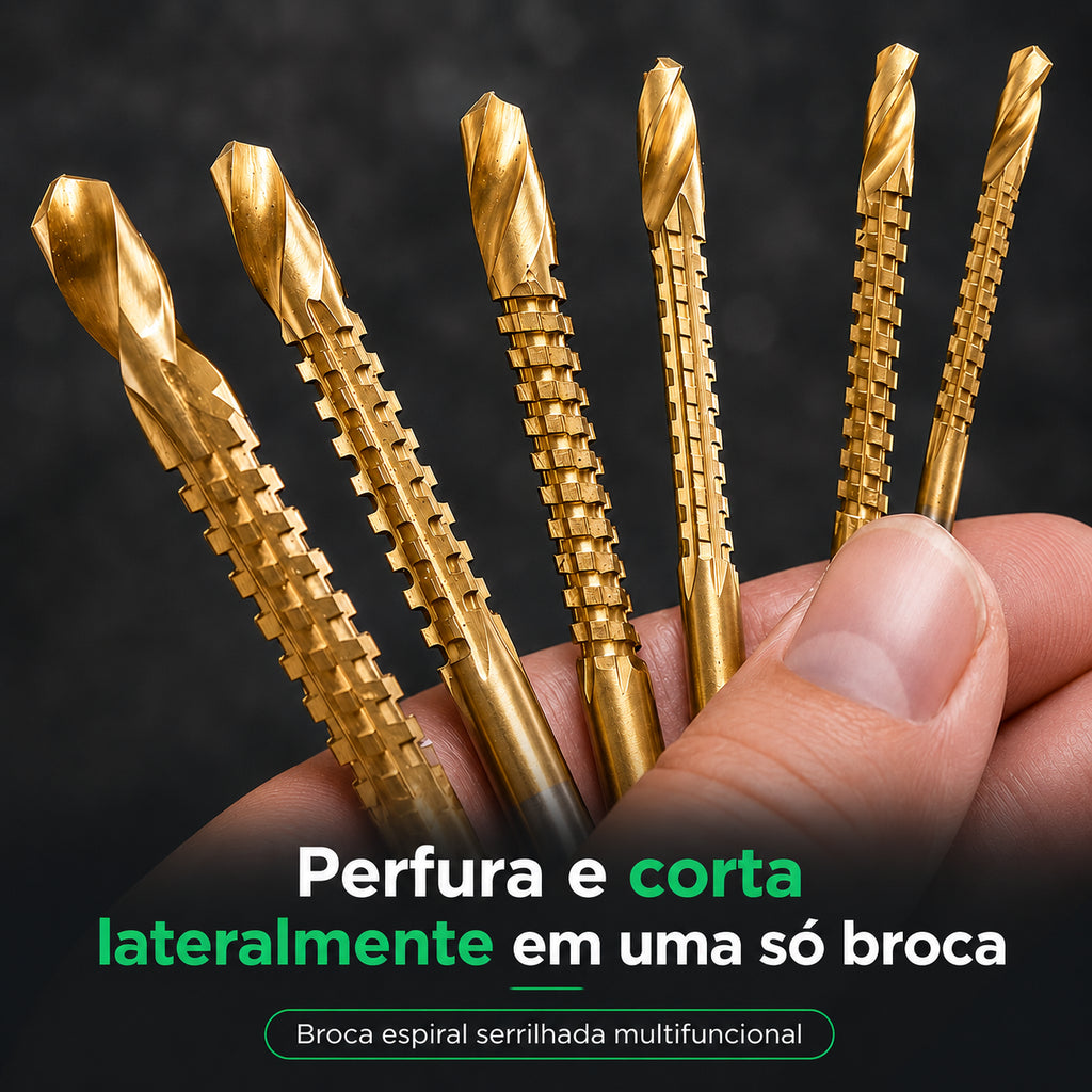BrocaTitan™ – Kit de Brocas Multifuncionais 3–8 mm | FRETE GRÁTIS