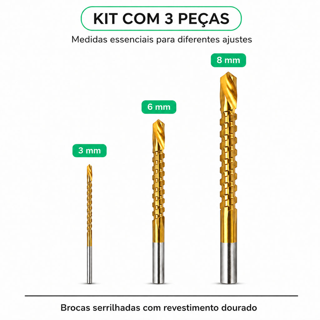 BrocaTitan™ – Kit de Brocas Multifuncionais 3–8 mm | FRETE GRÁTIS