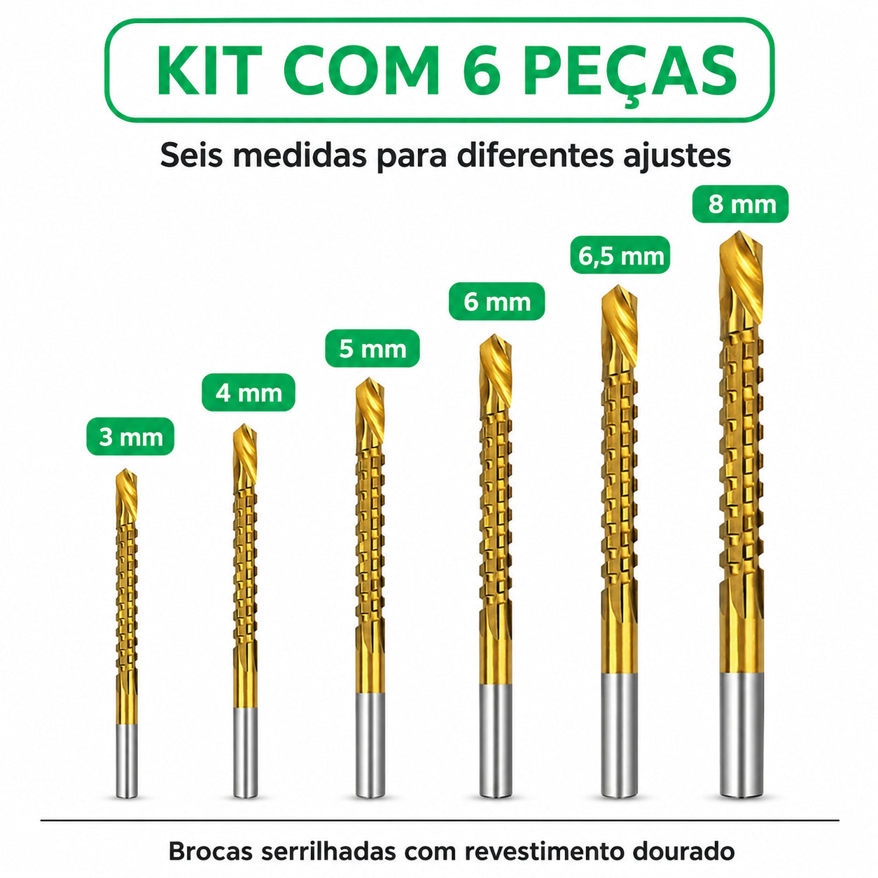 BrocaTitan™ – Kit de Brocas Multifuncionais 3–8 mm | FRETE GRÁTIS