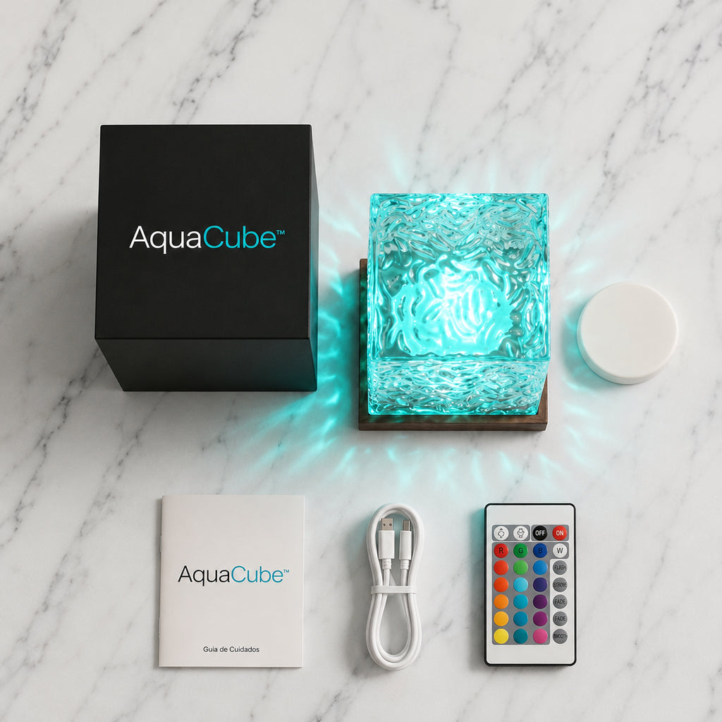 AquaCube™ - Cubo Cristal LED com 16 Cores | FRETE GRÁTIS