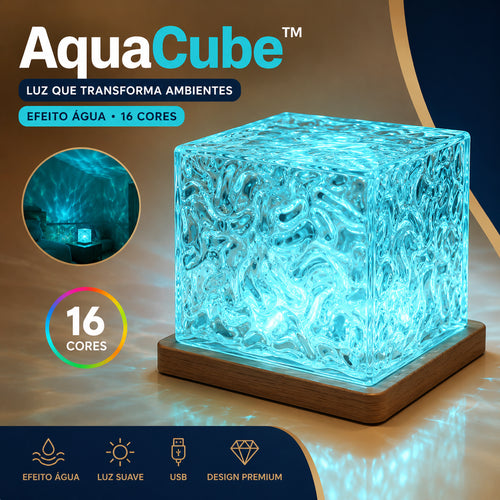 AquaCube™ - Cubo Cristal LED com 16 Cores | FRETE GRÁTIS