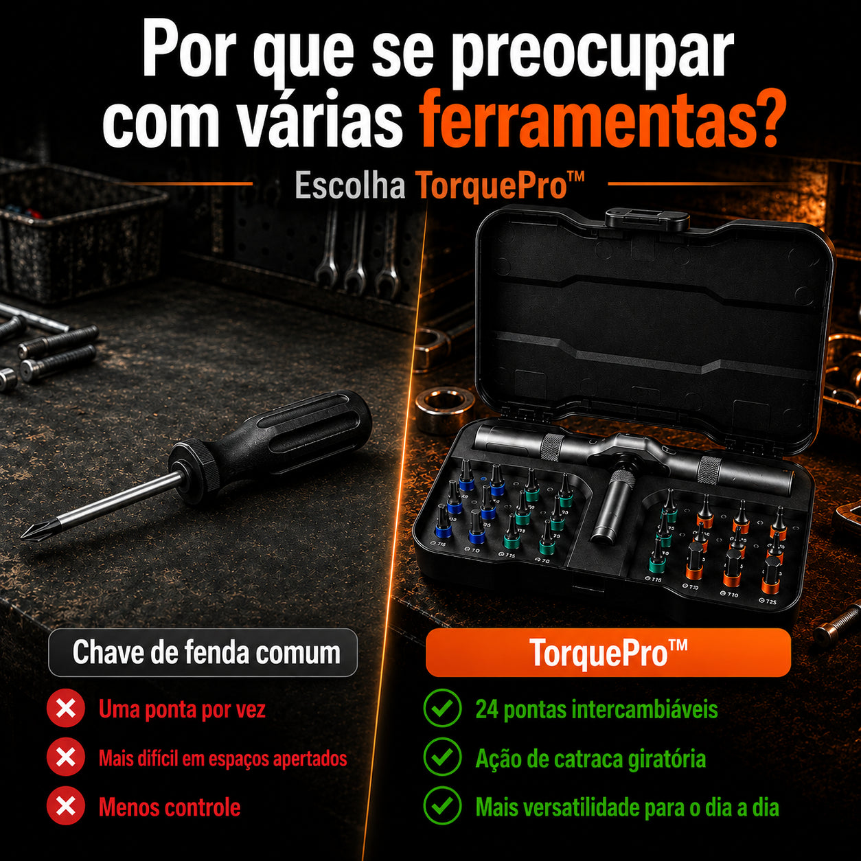 Kit Multiferramentas 24 em 1 | TorquePro™ - FRETE GRÁTIS