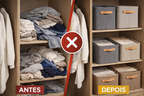 Organizador de Roupas Dobrável para Armários e Gavetas - COMPRE 1 e LEVE 3 unidades