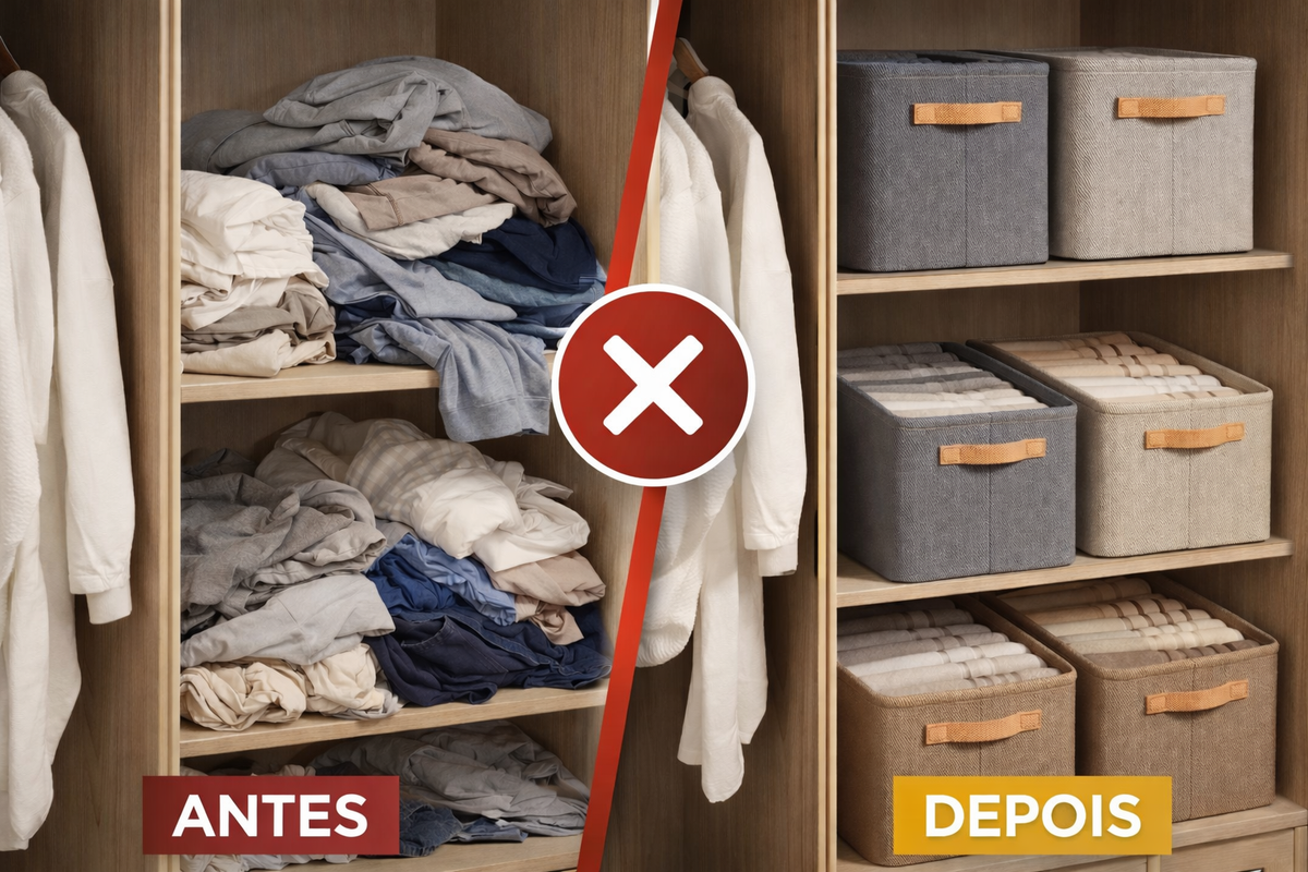 Organizador de Roupas Dobrável para Armários e Gavetas - COMPRE 1 e LEVE 3 unidades