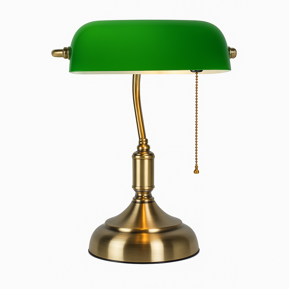 Luminária de Mesa Estilo Banker Clássica