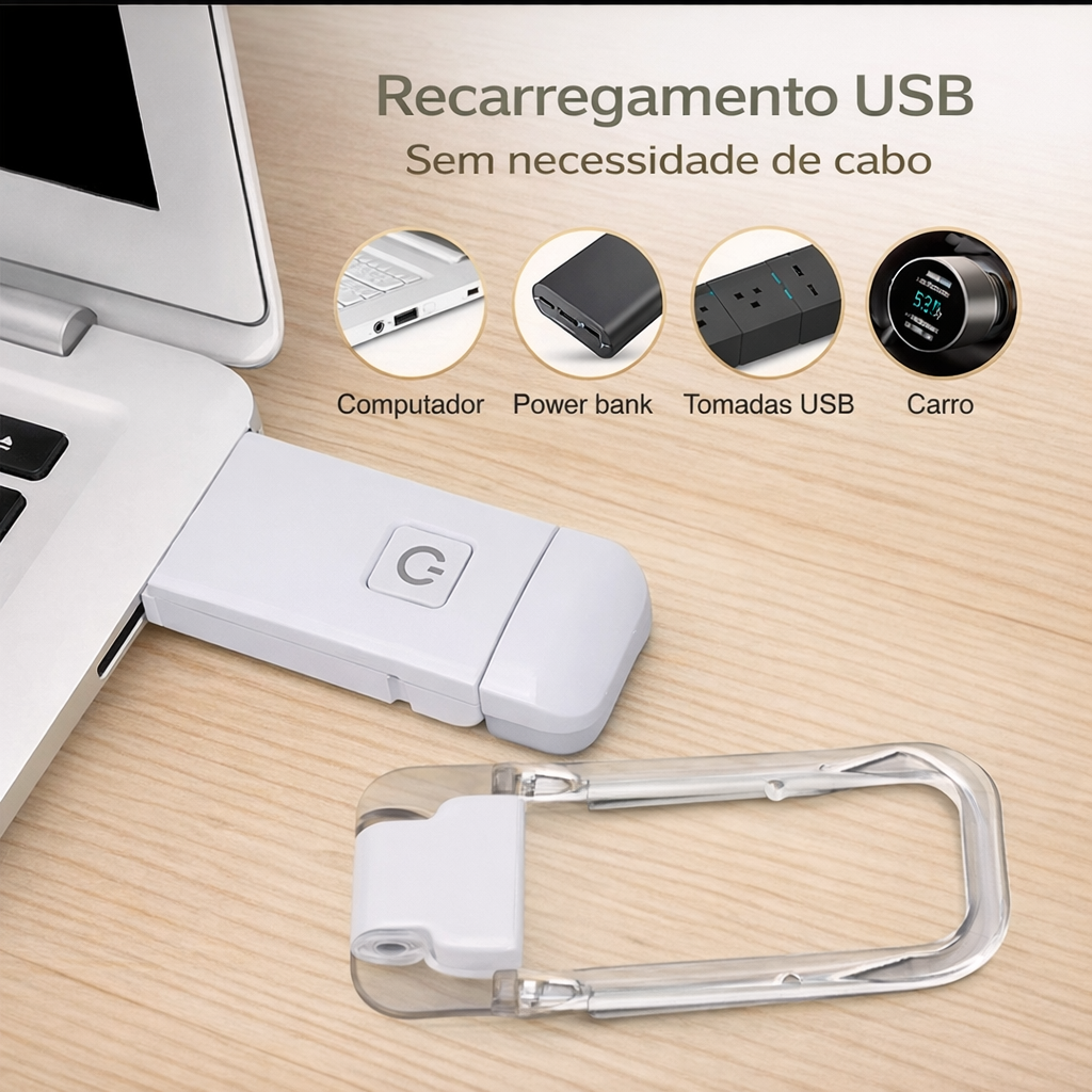 AuraLight™ – Luz de Leitura Noturna com Proteção para os Olhos (USB Recarregável)