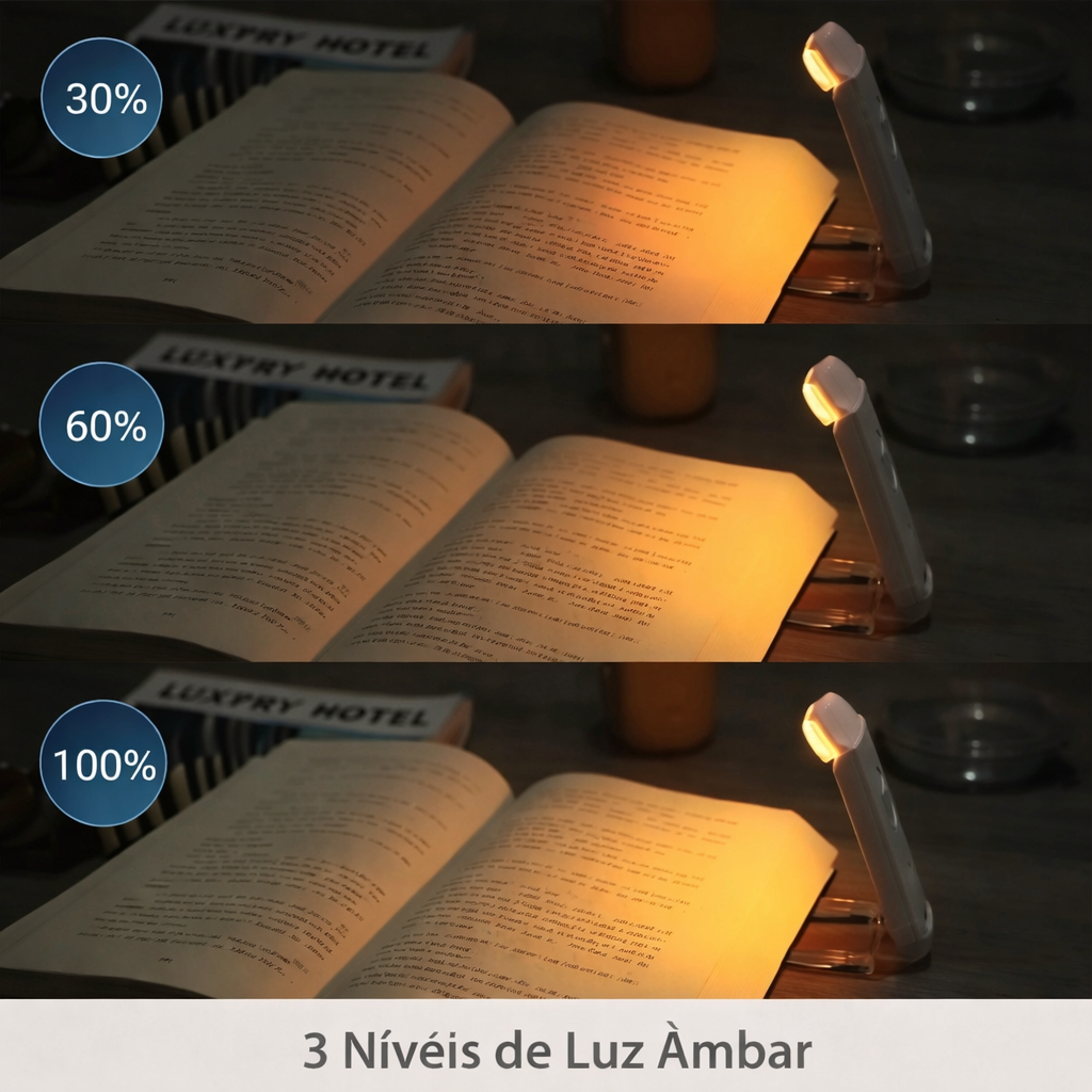 AuraLight™ – Luz de Leitura Noturna com Proteção para os Olhos (USB Recarregável)