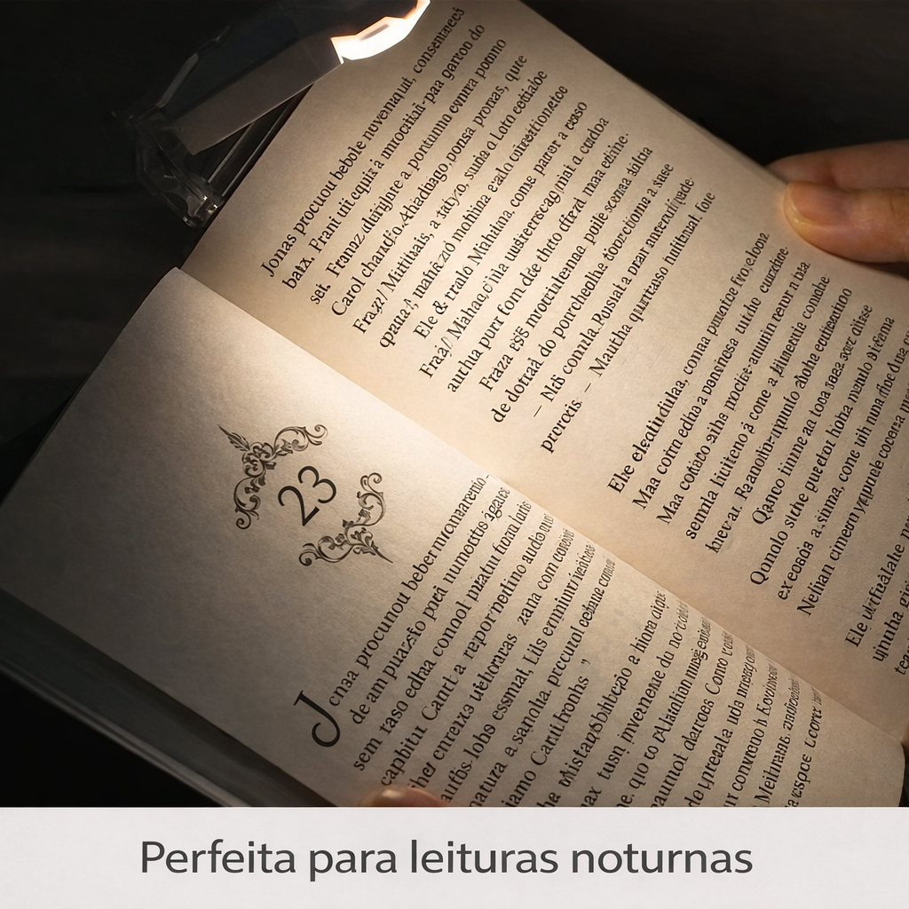 AuraLight™ – Luz de Leitura Noturna com Proteção para os Olhos (USB Recarregável)