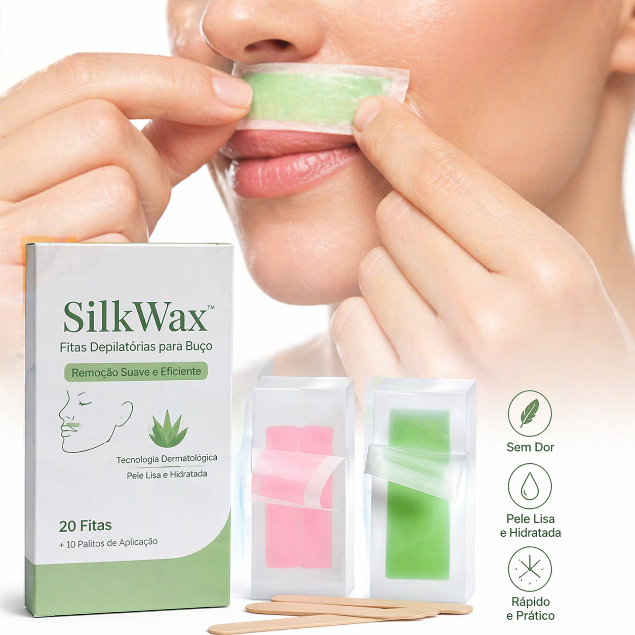 SilkWax™ – Fitas Depilatórias Sem Dor