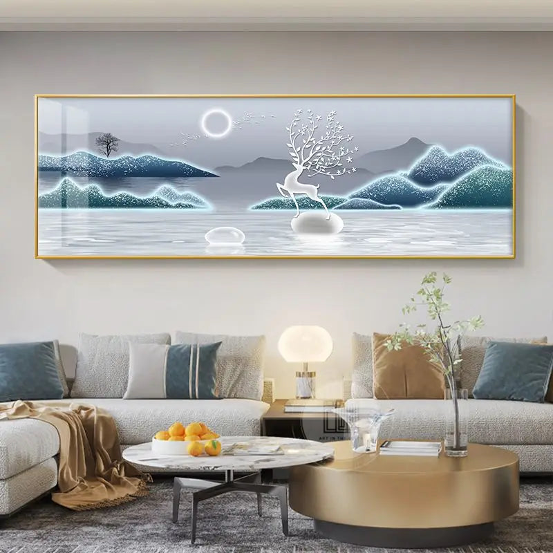 Imperial Harmony – Quadro Abstrato Estilo Chinês em Canvas
