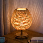 Luminária Artesanal de Mesa em Bambu - BambooLuz Zen