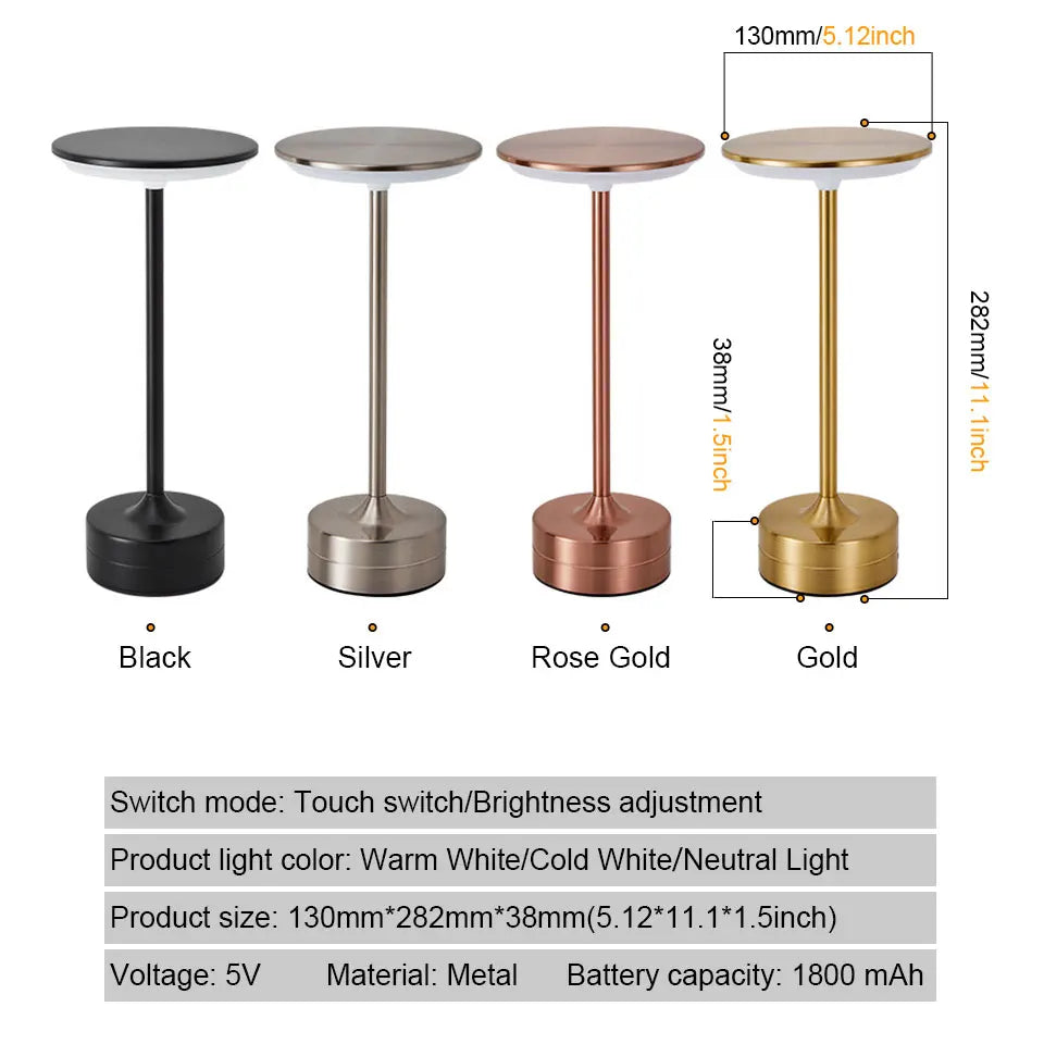 CrystalTouch LED – Luminária de Mesa Sensor Touch 5V