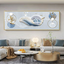 Imperial Harmony – Quadro Abstrato Estilo Chinês em Canvas