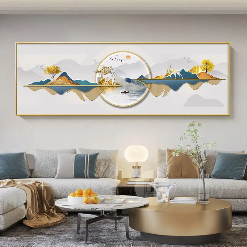 Imperial Harmony – Quadro Abstrato Estilo Chinês em Canvas