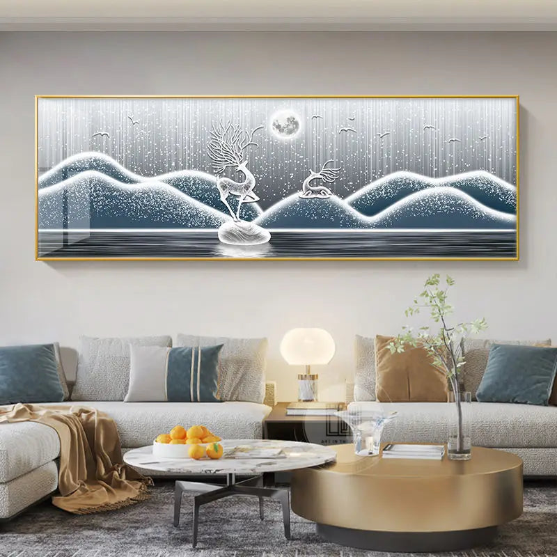 Imperial Harmony – Quadro Abstrato Estilo Chinês em Canvas