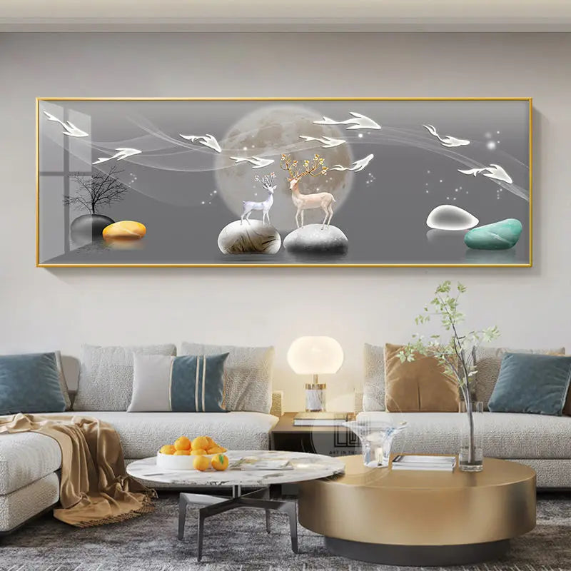 Imperial Harmony – Quadro Abstrato Estilo Chinês em Canvas