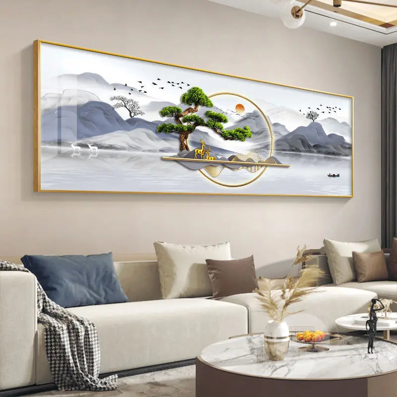 Imperial Harmony – Quadro Abstrato Estilo Chinês em Canvas