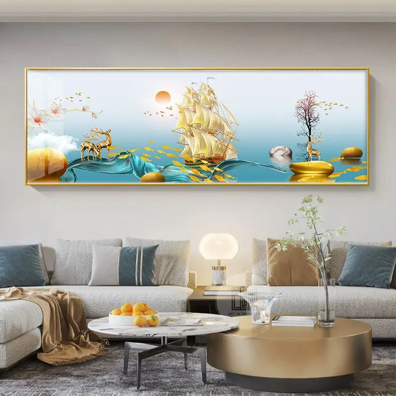 Imperial Harmony – Quadro Abstrato Estilo Chinês em Canvas