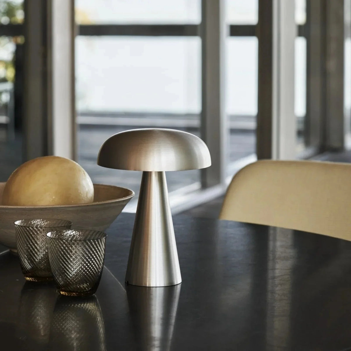 Luminária de Mesa Cogumelo Vexpera Inox