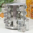 Porta Temperos e Condimentos Giratório em Inox - 12 Potes